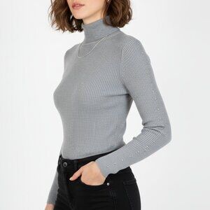 *Buffalo Fitted Grey Turtleneck Sweater